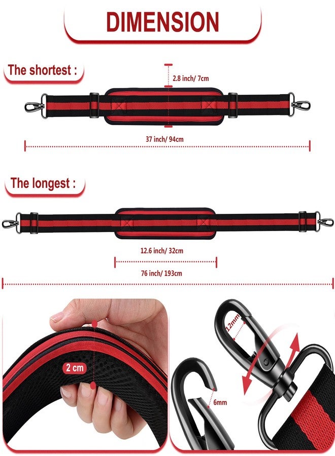 ZINZ Ultra-Thick Fixed Pad Shoulder Strap 76-inch Universal Bag Strap with Breathable Cushion and Dual Balanced Adjustable Buckles for Laptop Bag Luggage Messenger Bag Crossbody etc -Stripe-BRB - Image 2